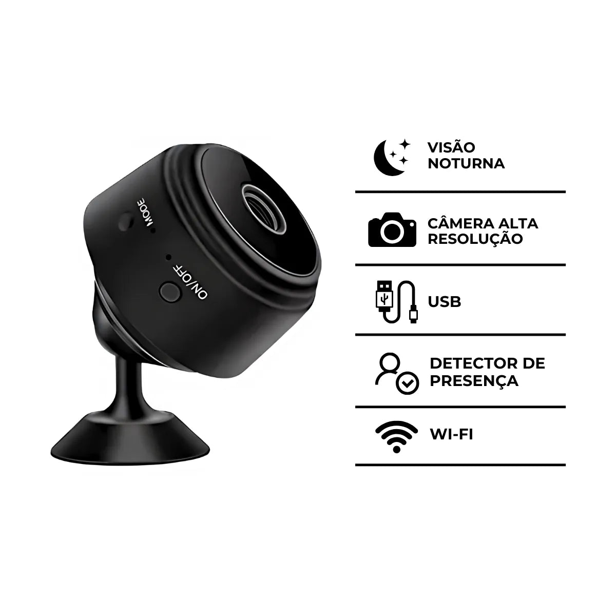 Mini Câmera Espiâ A9 wifi com sensor e visao noturna