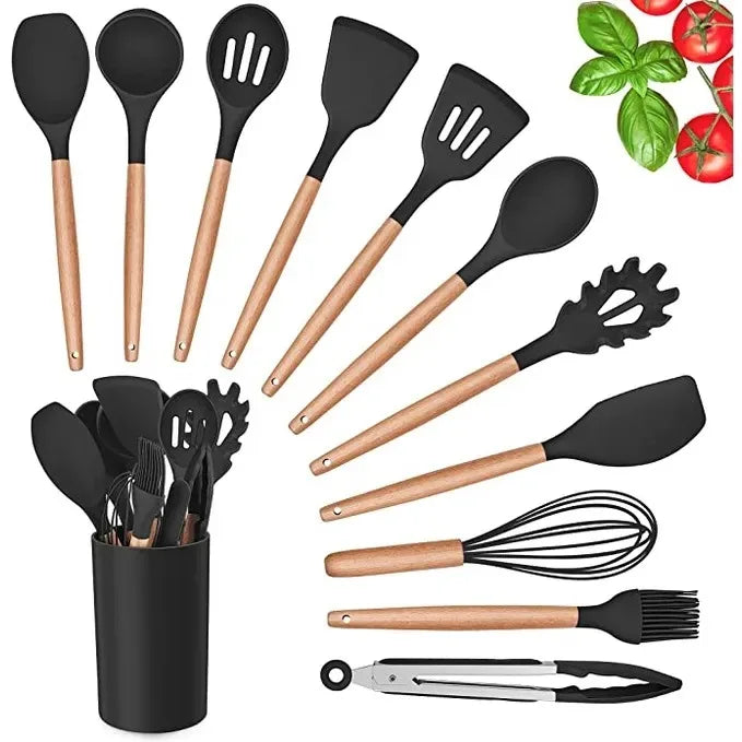kit de Colher de Silicone para Cozinha 12 peças