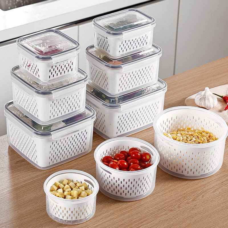 Kit 3 potes Organizadores Geladeira Organizador Alimentos Vegetais Cozinha Moderna LZ 123