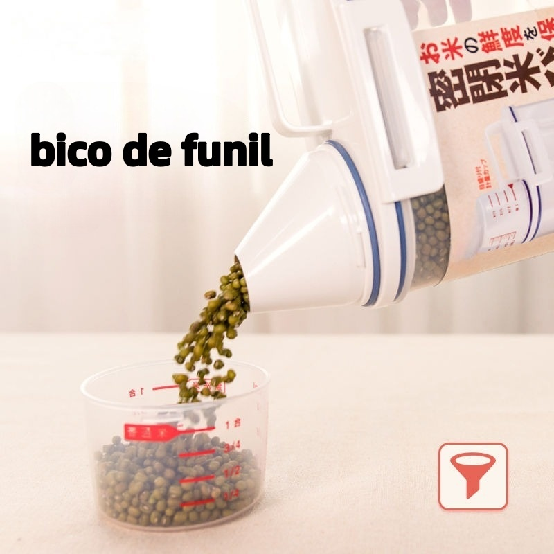 Pote Hermético 2L Com Medidor Organizador De Alimentos Mantimentos Arroz