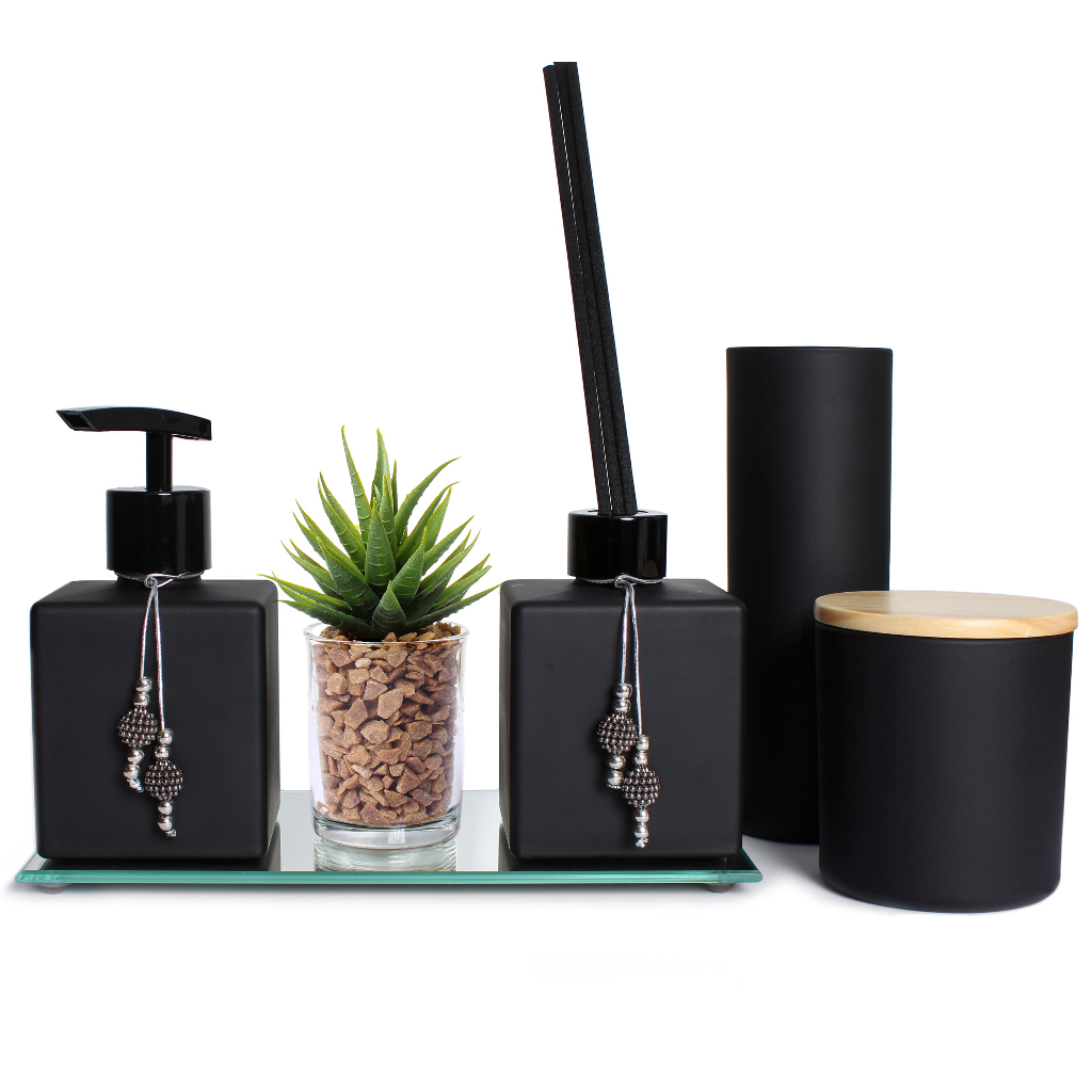 Kit banheiro decoração Lavabo Aromatizador De Ambiente com Bandeja