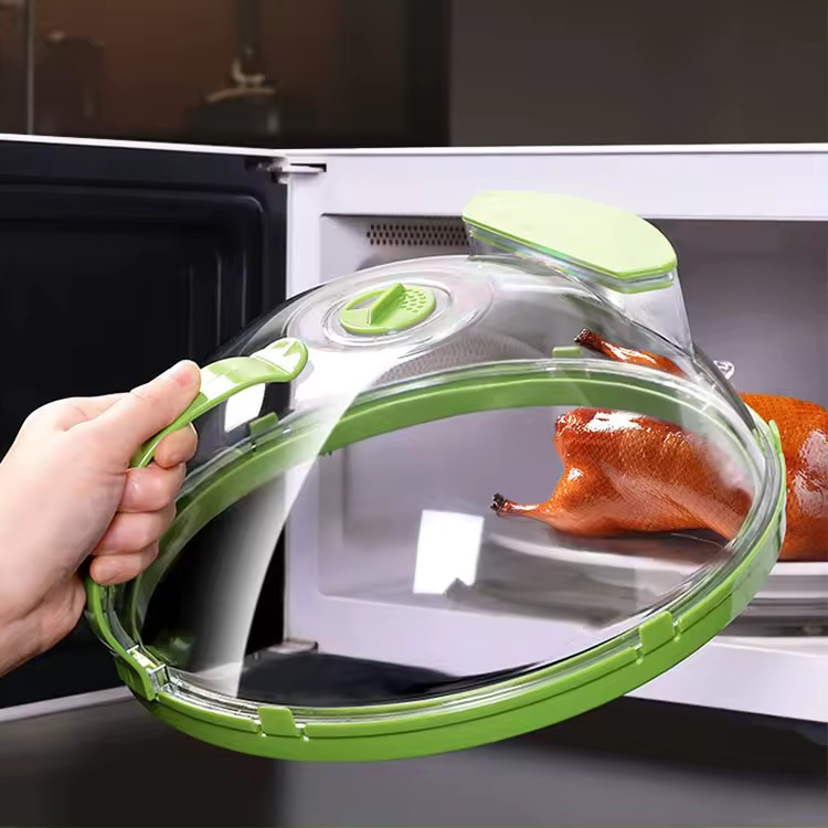 Tampa Protetora para Alimentos com Injetor de Água para Micro-ondas Livre de BPA