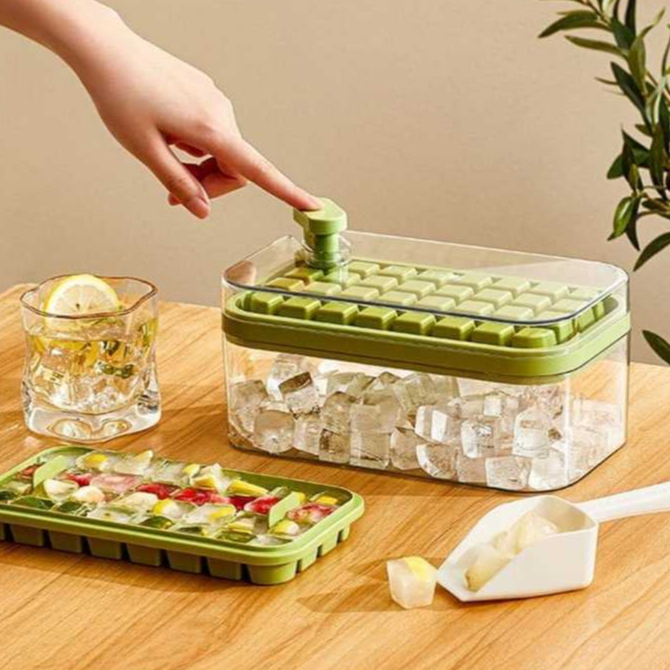 CAIXA FORMA FÁBRICA E ARMAZENAGEM DE GELO 32/64 CUBOS - A570