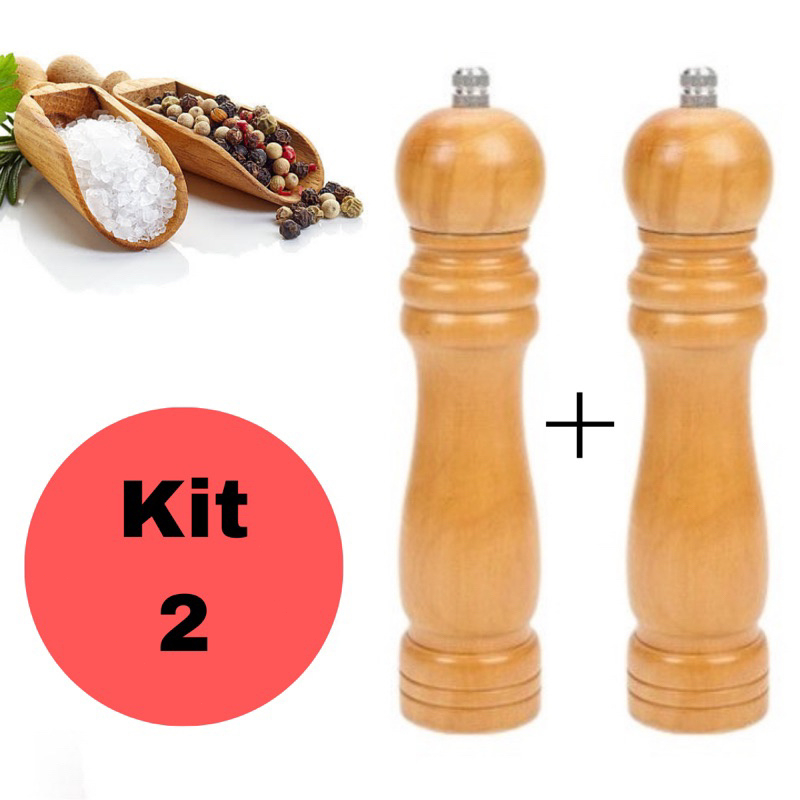 Moedores De Sal Pimenta Especiarias Em Madeira Premium Decoração da cozinha