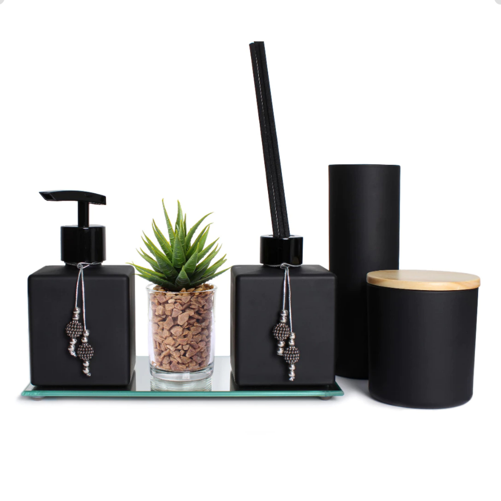 Kit banheiro decoração Lavabo Aromatizador De Ambiente Bandeja Conjunto LONDRES