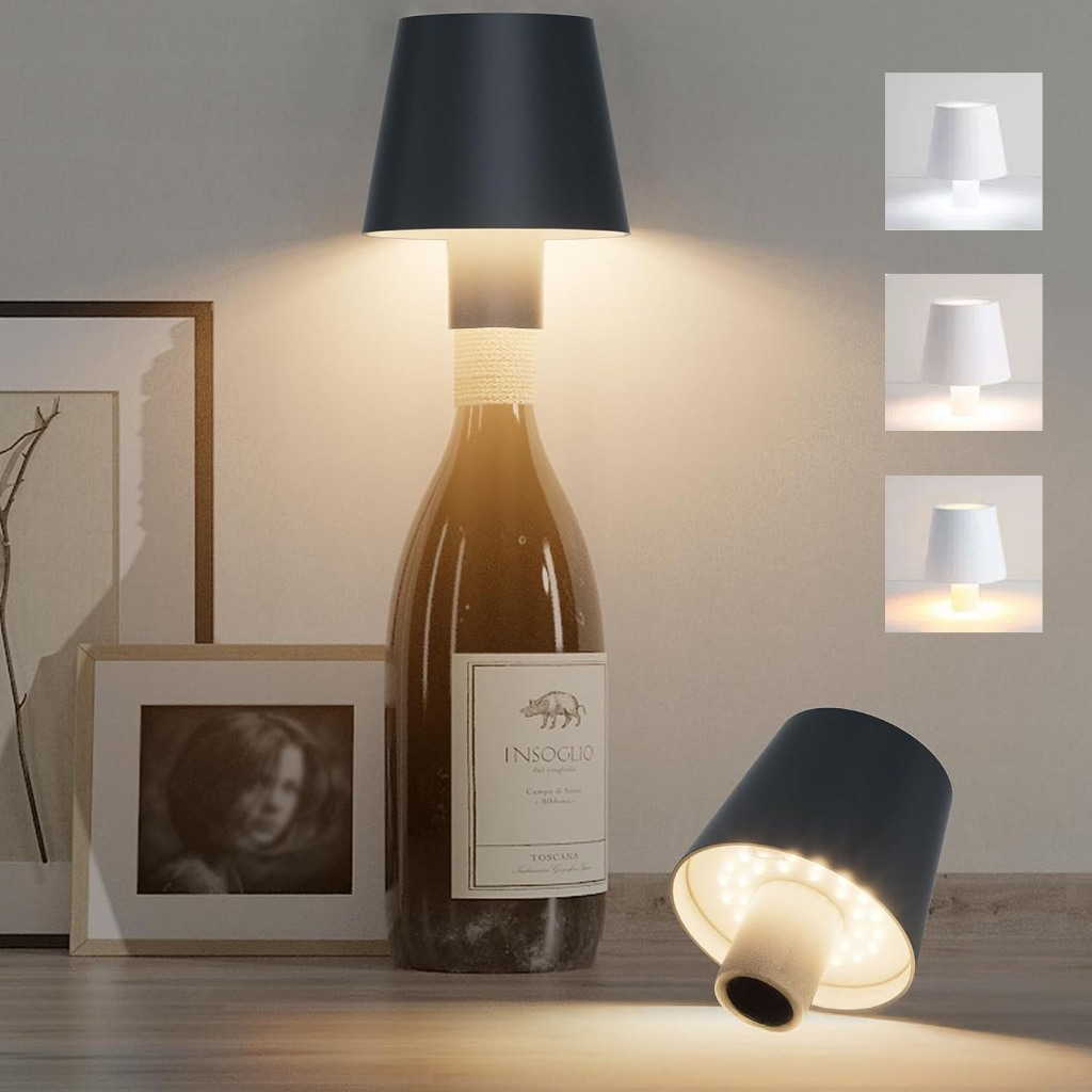 Lampada LED De Vinho Whisky Abajur de Garrafa Touch Decoração