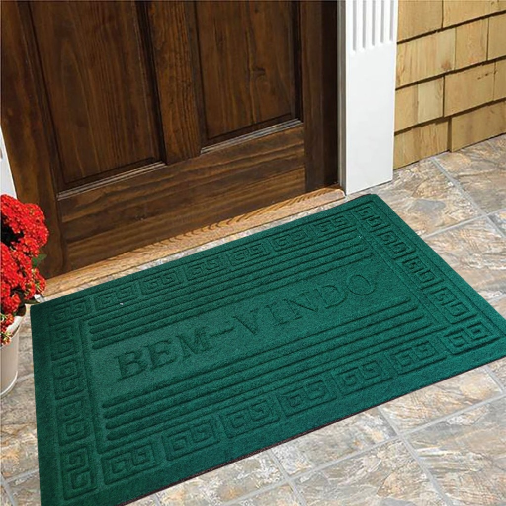 Kit 2 un Tapete Bem Vindo Capacho Para Porta Entrada Emborrachado Vinil Emborrachado Antiderrapante