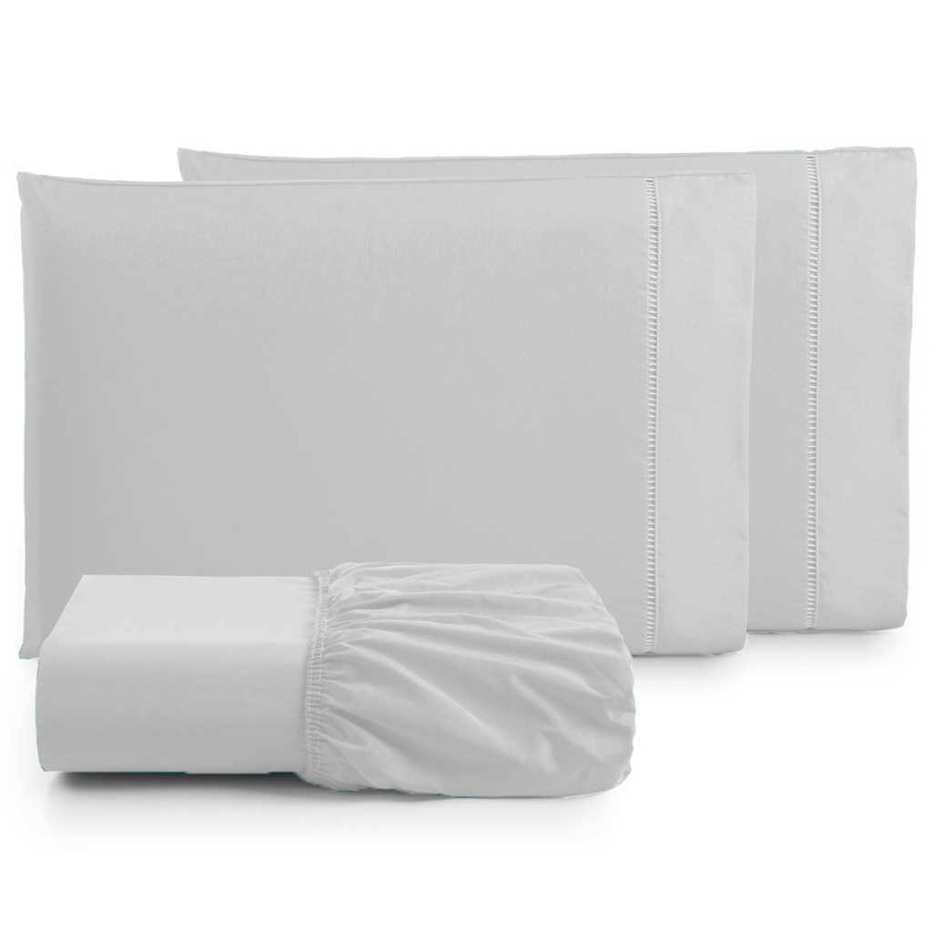 Lençol Casal Percal 180 Fios 100% Algodão com Bordado Elegante – Conforto, Durabilidade e Sofisticação
