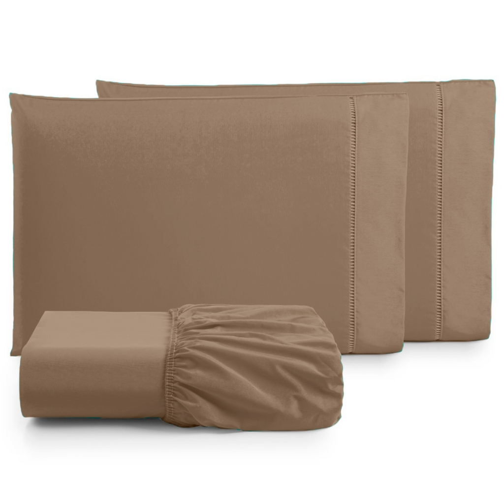 Lençol Casal Percal 180 Fios 100% Algodão com Bordado Elegante – Conforto, Durabilidade e Sofisticação