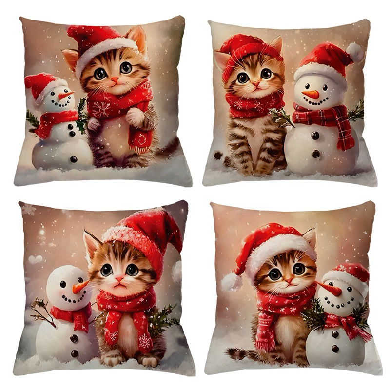 KIT 4 CAPAS DE ALMOFADAS DECORATIVAS NATAL