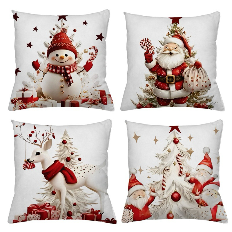 KIT 4 CAPAS DE ALMOFADAS DECORATIVAS NATAL