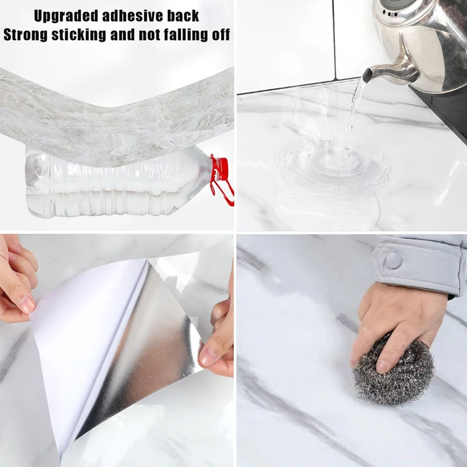 Adesivos de cozinha Resistente a Agua/Óleo/Fogo/Alta Temperatura - Usável em fogão/armário/porta Inovação com Filme