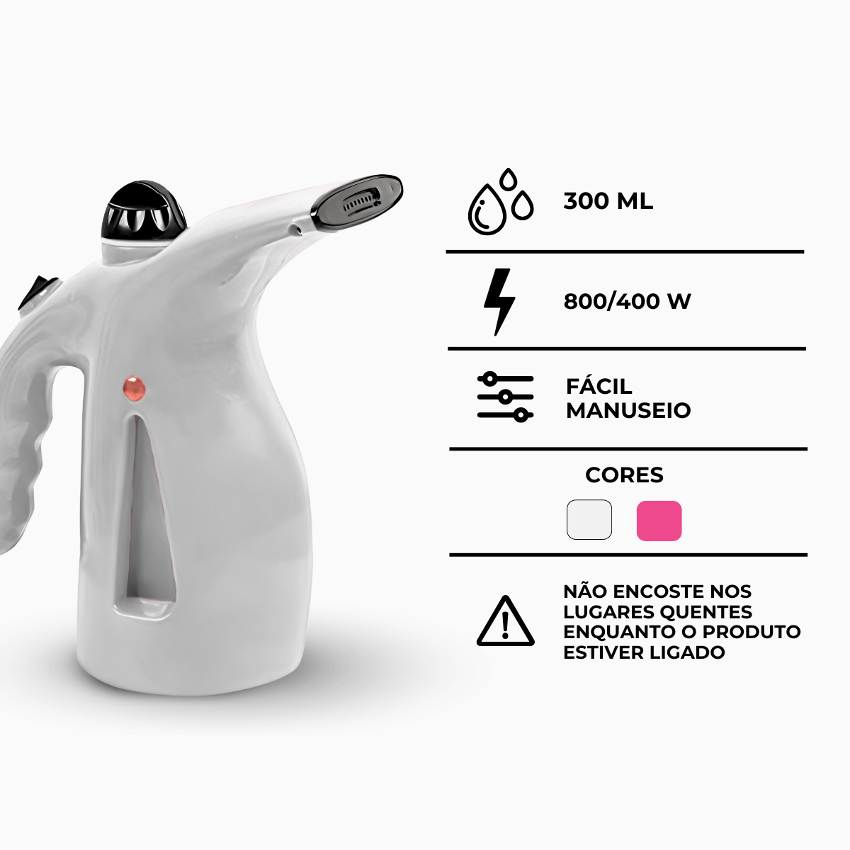 Ferro a Vapor 4 em 1 Para Roupas Domésticas e Cuidados Facial