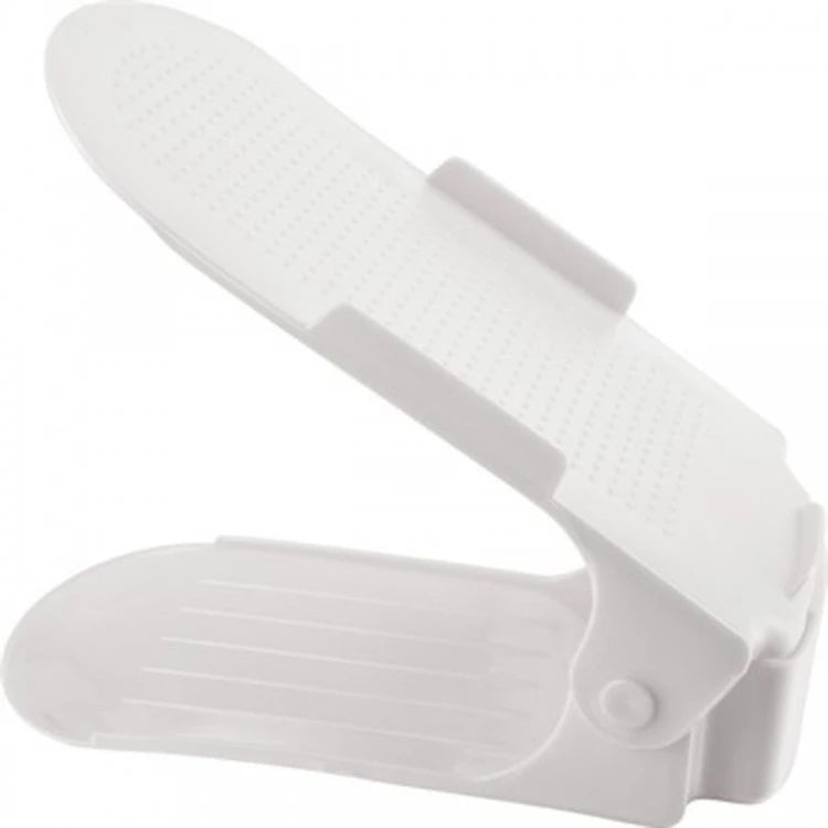Kit 10 Organizadores de sapato, saltos e tênis com regulagem de altura - Branco