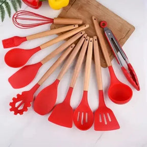 kit de Colher de Silicone para Cozinha 12 peças