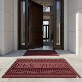 Kit 2 un Tapete Bem Vindo Capacho Para Porta Entrada Emborrachado Vinil Emborrachado Antiderrapante