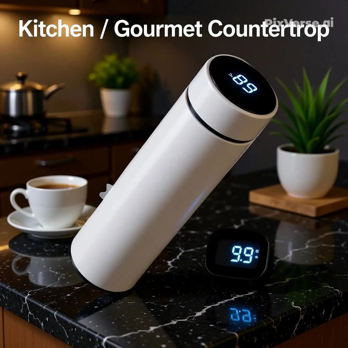 Garrafa Térmica 500ml Com Medidor De Temperatura Digital Led