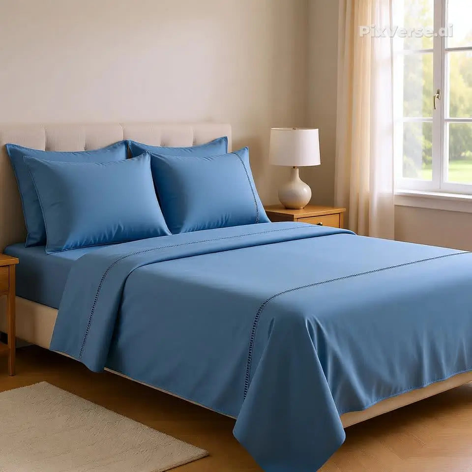 Lençol Casal Percal 180 Fios 100% Algodão com Bordado Elegante – Conforto, Durabilidade e Sofisticação