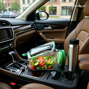 Saladeira Portátil Hérmetica  Multifuncional – Compartimentos para Molho, Vedação Antivazamento, Livre de BPA