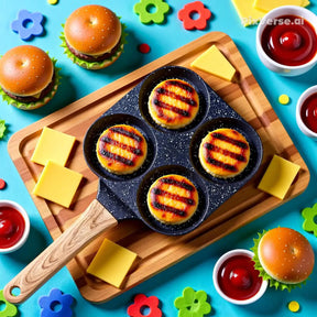 Frigideira Antiaderente 4 Partes Ovo Hambúrguer