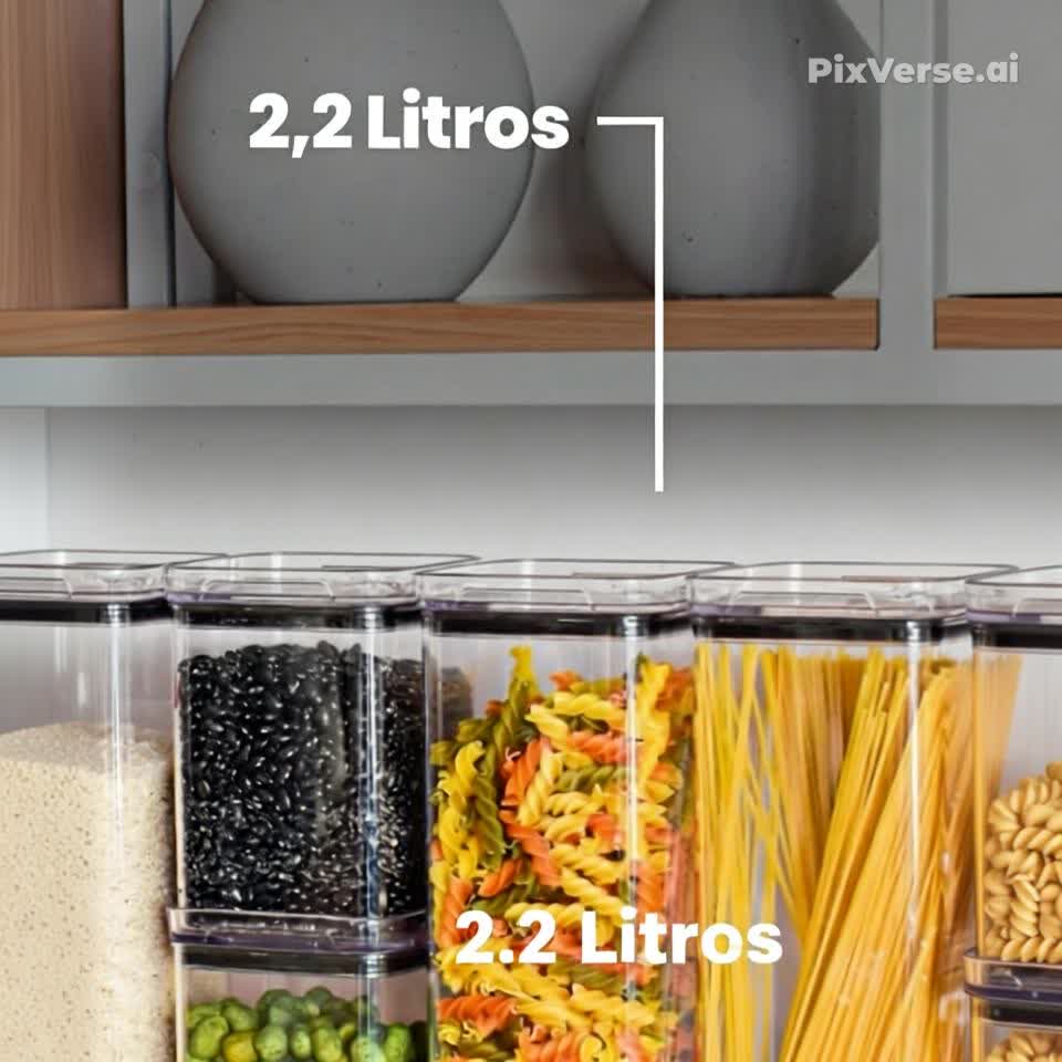 Potes Herméticos quadrados  em Acrílico  Cristal