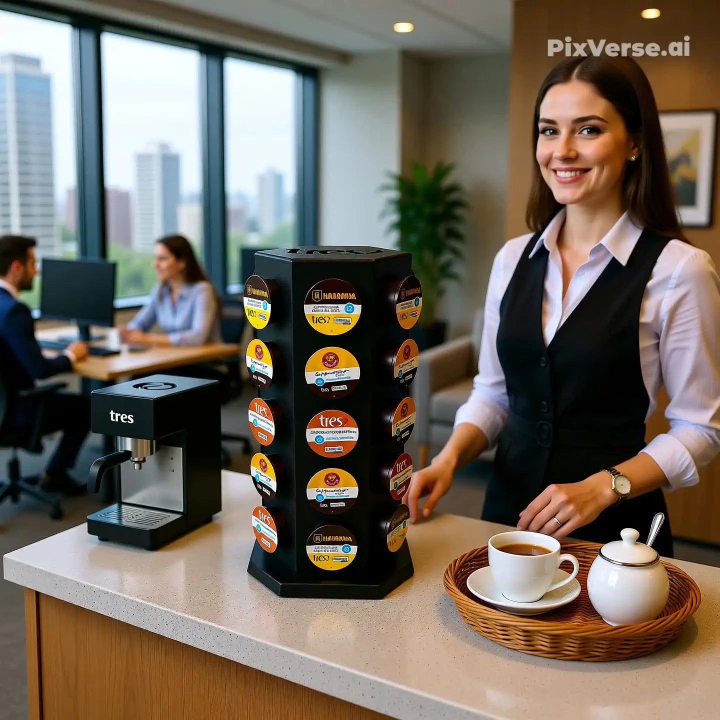 Torre Organizador Giratório p/30 Cápsulas Café Três 3 Corações