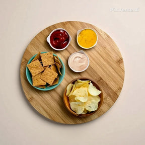 Tábua De Bambu Com Base Giratória