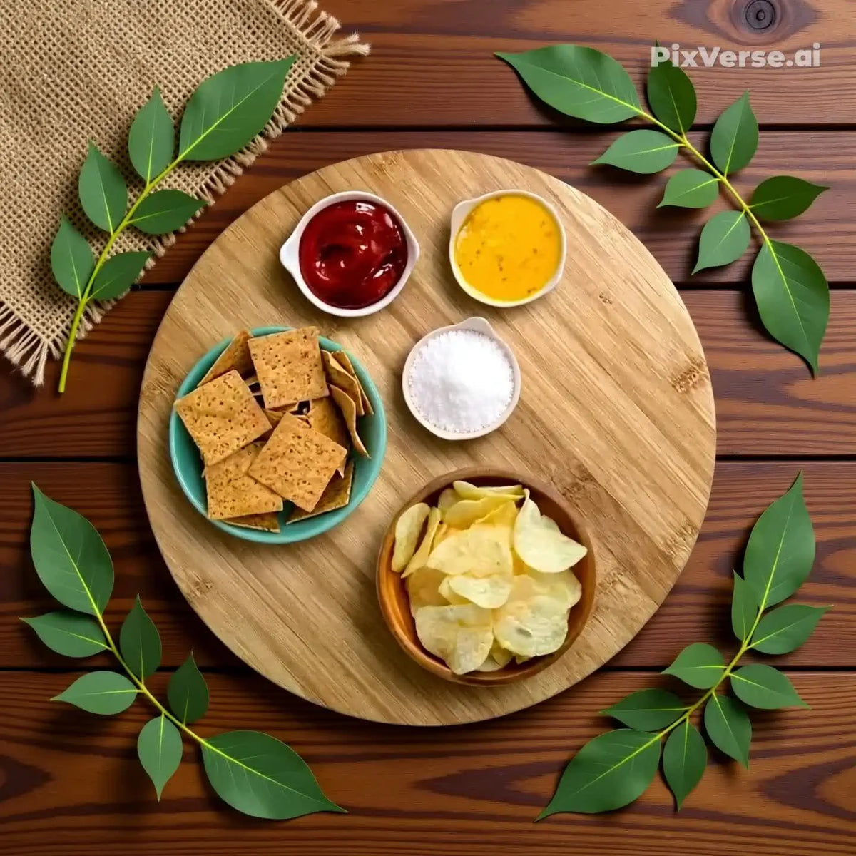 Tábua De Bambu Com Base Giratória