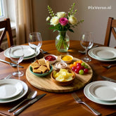 Tábua De Bambu Com Base Giratória