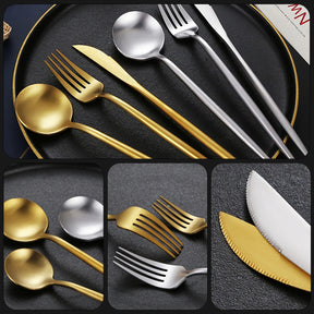 kit Conjunto de talheres de aço inoxidavél