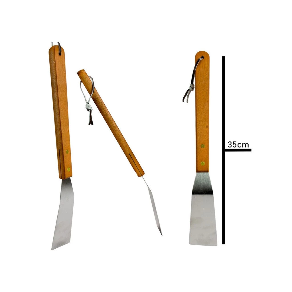 Kit Churrasco Inox Faca/garfo/pegador/espatula/amolador/chaira churrasqueiro facas