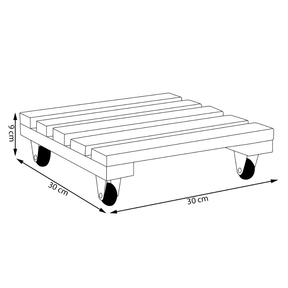 Suporte Para Vaso De Planta Peroba Com Rodinhas De Silicone 30x30