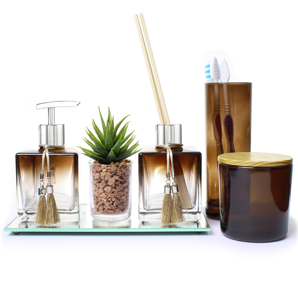 Kit banheiro decoração Lavabo Aromatizador De Ambiente Bandeja Conjunto LONDRES