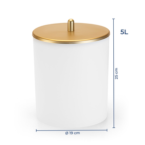 Kit Lavabo Lixeira + Porta Papel Higiênico Celular Dourado Luxo Arthi