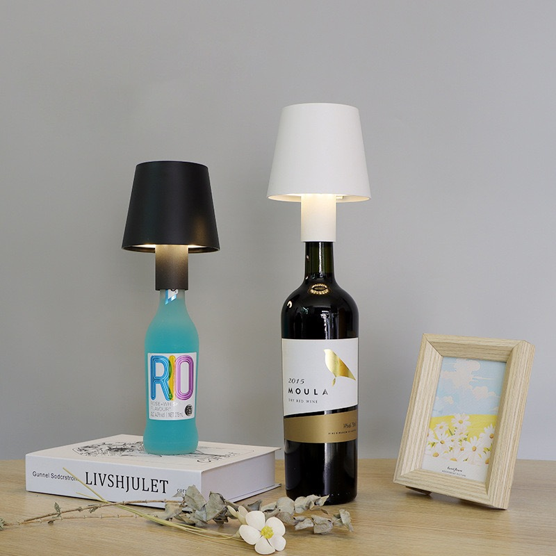 Lampada LED De Vinho Whisky Abajur de Garrafa Touch Decoração