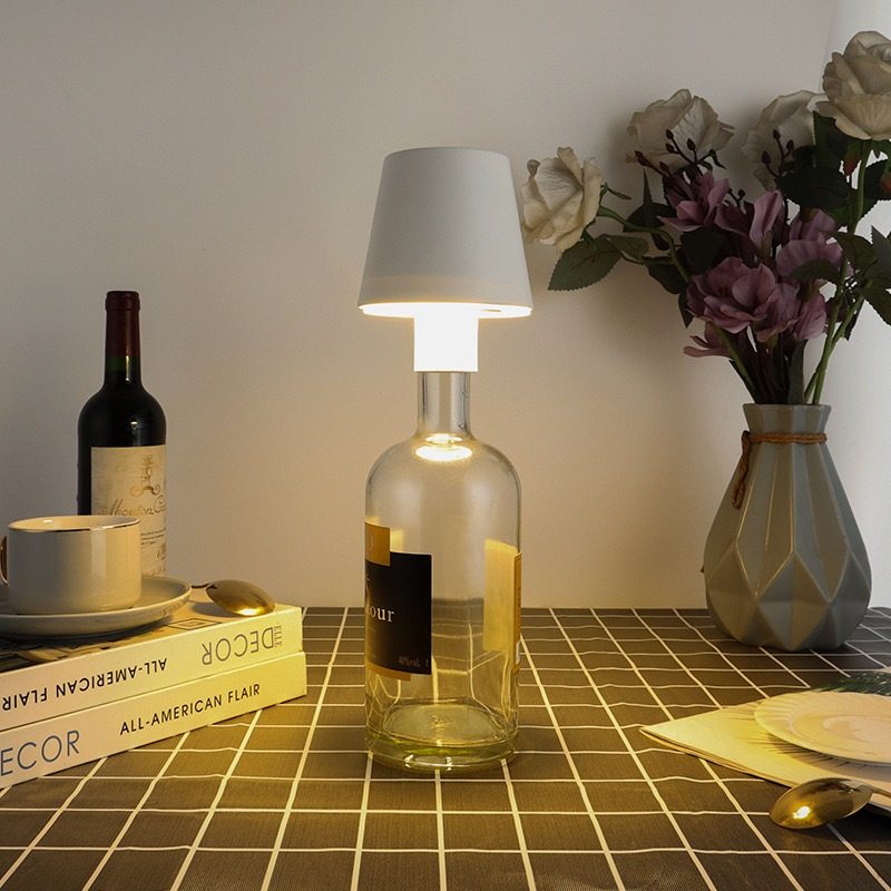 Lampada LED De Vinho Whisky Abajur de Garrafa Touch Decoração