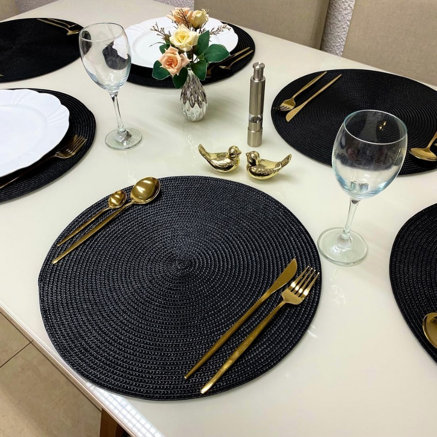 Kit 4 ou 6 Jogo Americano Souplast Redondo Jantar Mesa Posta Cozinha 38cm