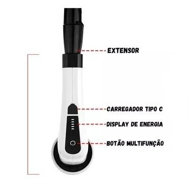 Escova Esfregão De Limpeza 9 Em 1 Mop Elétrico Multiuso Recarregável Sem Fio Giratório 360 Com Cabo Alongador