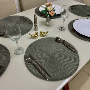 Kit 4 ou 6 Jogo Americano Souplast Redondo Jantar Mesa Posta Cozinha 38cm