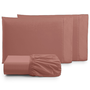 Jogo Lençol Casal Padrão 3 Peças 180 Fios Ponto Palito 100% Algodão