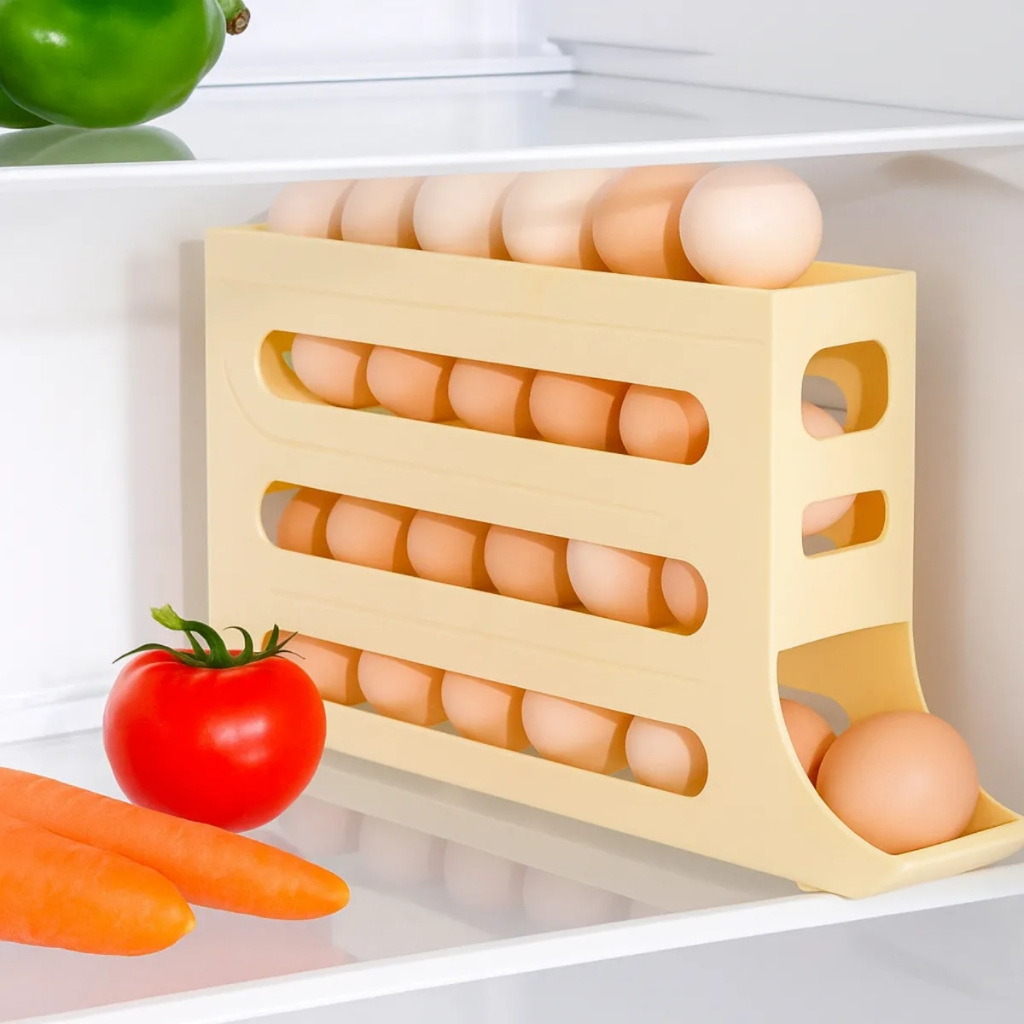 Porta Ovos 2 ou 4 andares Gaveteiro organizador de geladeira branco