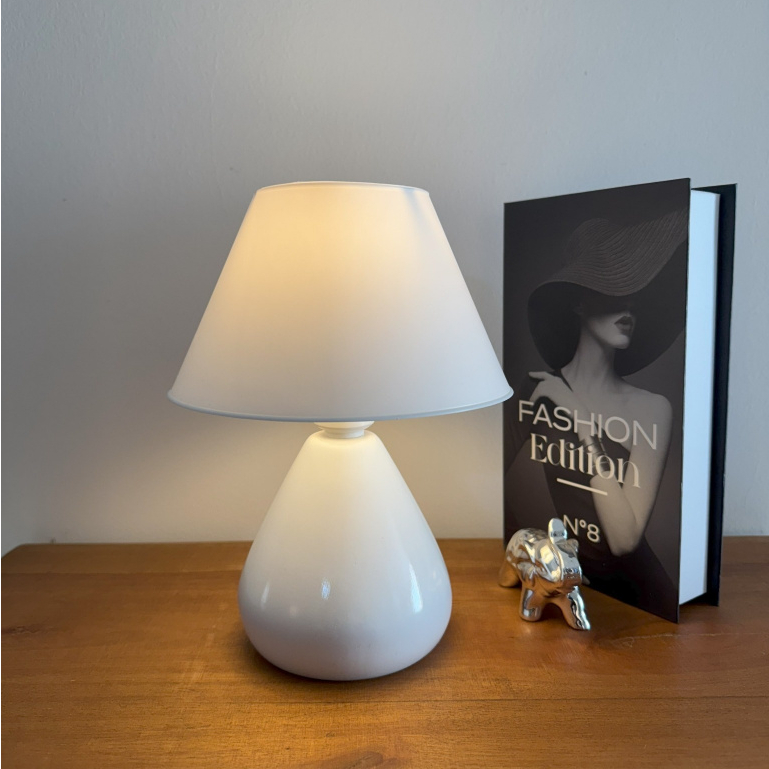 Abajur Luminaria de Ceramica Porcelana Bivolt Com Cupula Gota para Decoração Quarto Escritorio Decoração Várias Cores