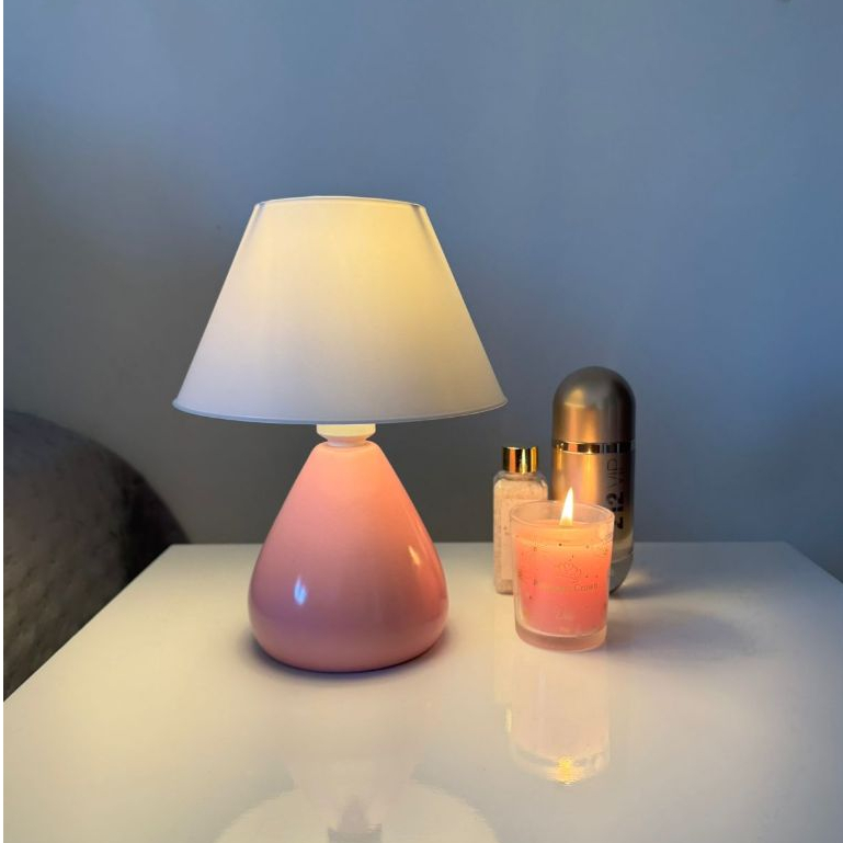 Abajur Luminaria de Ceramica Porcelana Bivolt Com Cupula Gota para Decoração Quarto Escritorio Decoração Várias Cores