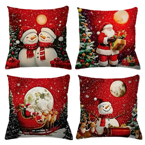 KIT 4 CAPAS DE ALMOFADAS DECORATIVAS NATAL