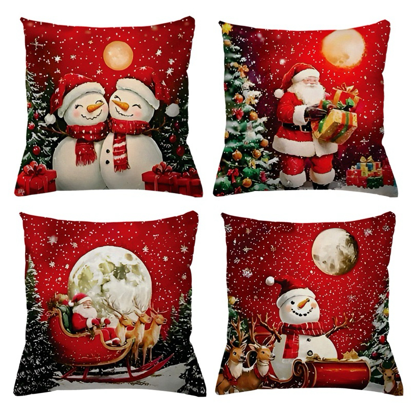 KIT 4 CAPAS DE ALMOFADAS DECORATIVAS NATAL