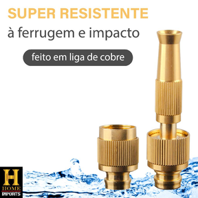 Kit 3 Em 1 Bico Alta Pressão De Metal Para Mangueiras Comuns + Conector De Torneira Com Rosca