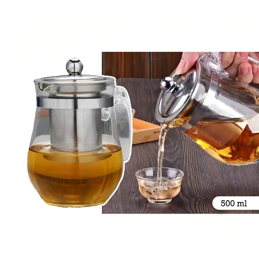 Chaleira Chá Vidro Infusor 750ml Bule Chá