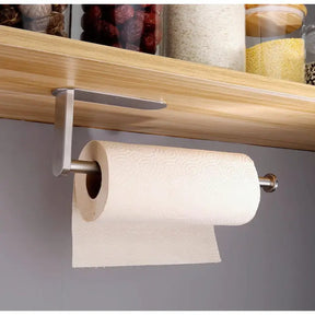 Suporte de papel toalha de aço inoxidável para cozinha.